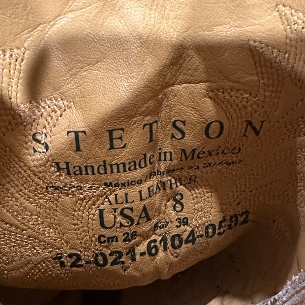 Stetson Rustic Pink Western Boots - Picture 9 of 9